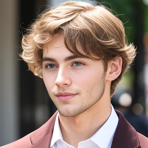 a young jew man perfect, light hair focus on face