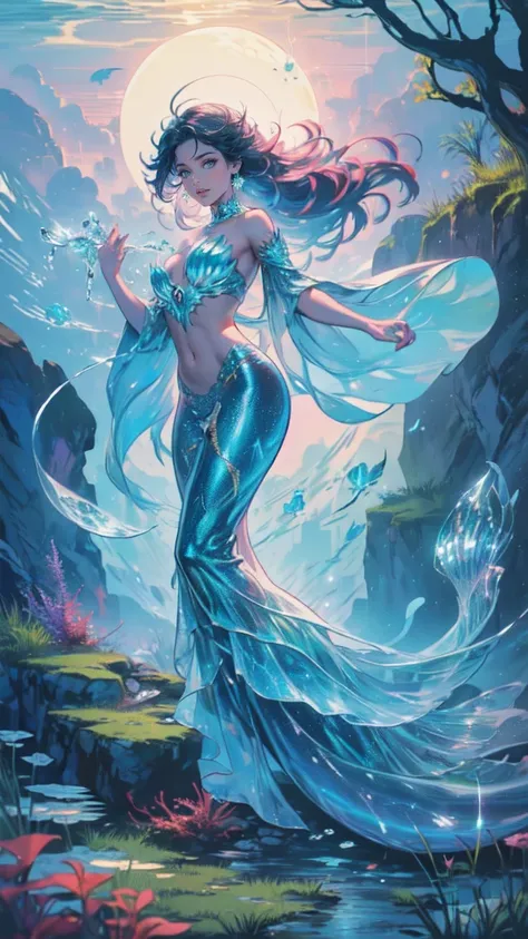 high details, best quality, 16k, [ultra detailed], masterpiece, best quality, (extremely detailed), full body, ultra wide shot, RAW, photorealistic, fantasy art, dnd art, rpg art, realistic art, an ultra wide picture of a mermaid (1.5 intricate details, Ma...