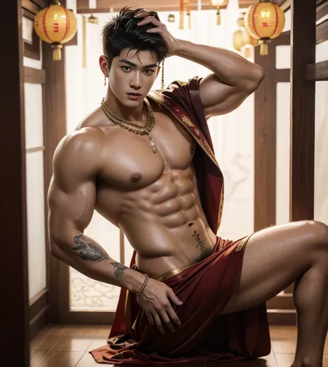 
1 handsome Chinese guy，wet body, wet hair, 18-year-old male high school student，majestic，Who is Shi Yu?, Li Yuanbin, Kim Hyung Tae, Kim Hyung Tae, Yin Shishan, Wang Yi Bao, Li Xian , Leo Wu, Handsome Chinese muscular guy，Broad shoulders and narrow waist，A...