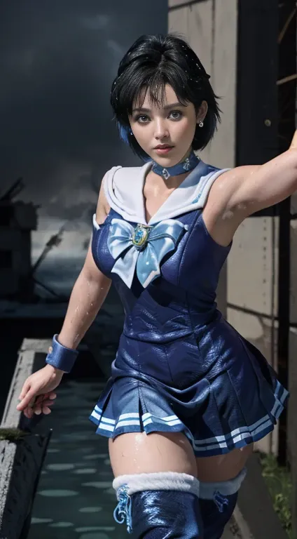 unreal engine:1.4,ultra-high resolution,best quality:1.4, realistic:1.4, skin texture:1.4, masterpiece:1.8, (sailor mercury:1.4)...