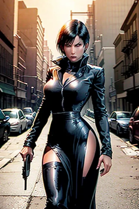 ada wong en una calle de nueva york