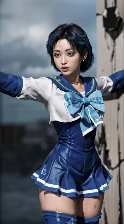 unreal engine:1.4,ultra-high resolution,best quality:1.4, realistic:1.4, skin texture:1.4, masterpiece:1.8, (sailor mercury:1.4)...