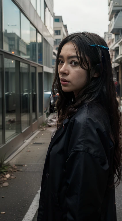 ((best quality)), ((masterpiece)), (detailed), The background of Perfect Face is set in a modern apocalyptic heroine who is attacked by zombies and escapes in a city full of high-rise buildings. The heroine is a strong Taiwanese Chinese survivor.，She has l...