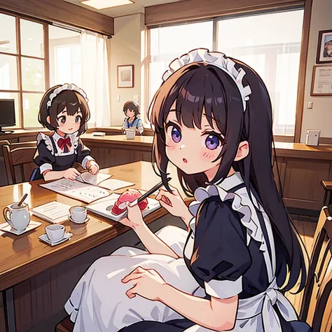 Girls working at maid cafes