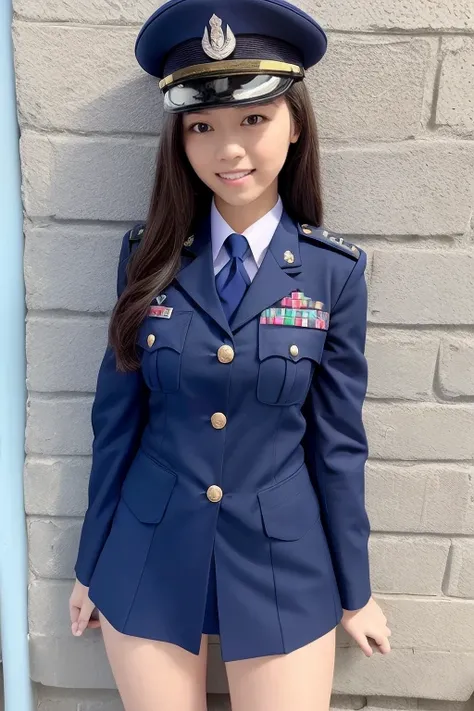 highest quality、8K、Super detailed, arafed woman In uniform posing on a wall near the water, wearing uniform, wearing a uniform, Full uniform, uniformを着用する, In uniform女の子, in uniform, JK Uniform, uniform, Full Dress Uniform, uniformを着て, Blue Uniform, In uni...