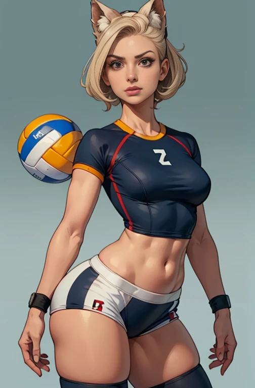 garota,, pequeno, Shy, bunda grande, volleyball shorts, camisa de jogo futebol americano , dynamic pose, Quente, soft or colored lips, fundo simples, perfect hands, anatomia perfeita, Inclina 