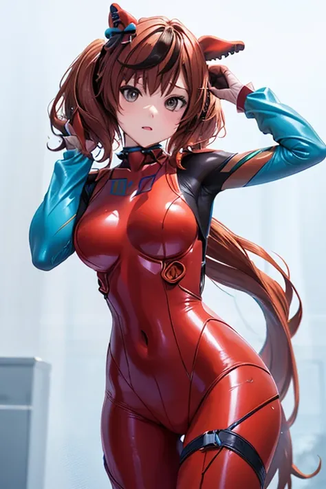 nicenature, asuka cosplay costume, cosplay, plugsuit, bodysuit, hair ornament