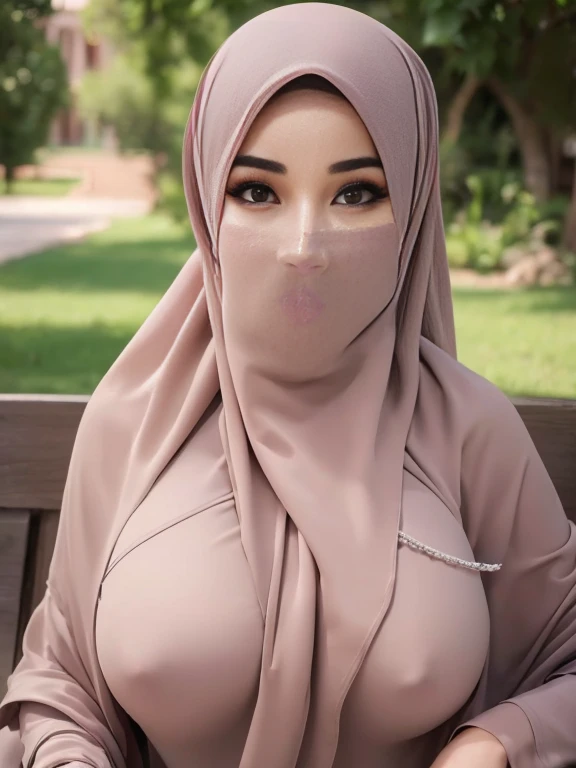 Masterpiece ,best quality ,ultra high res ,photorealistic ,Raw image ,8k resolution, portrait ,solo ,RAW ,photography , realistic person, hijab girl ,huge breasts, huge sized breasts,, naughty pose ,