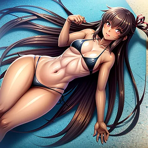 Long Hair、Black Bikini