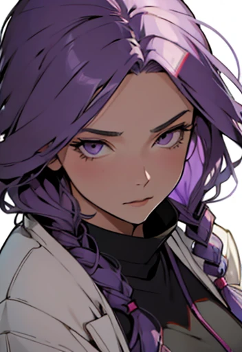 ((human female elder ager)), solo , purple hair  ,  manga style