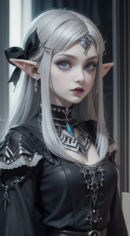 silver hair, goth princess zelda,