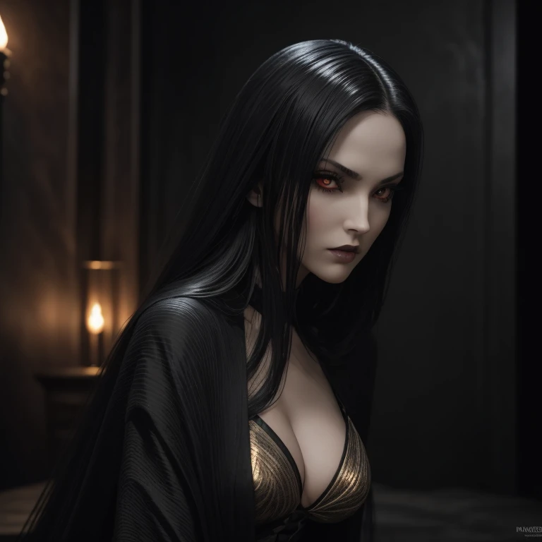 masterpiece, Ultra realistic, 16k, high quality, incredibly detailed, nightmare aesthetic, nightmare atmosphere, cinematic, work of art, (sharp focus: 1.5), (photorealistic: 1.3), featured (Beautiful girl), a captivating image of a vampire (girl) that comb...