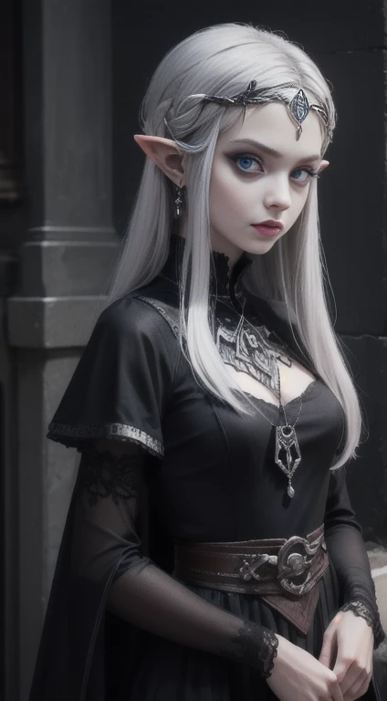 silver hair, possessed eyes, goth princess zelda,