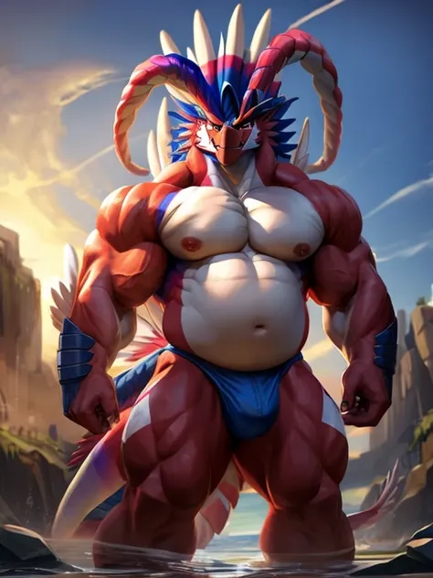 Koraidon, musclegut, wide shot, 