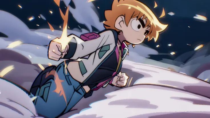 scott pilgrim takes off a boy scott pilgrim orange hair shirt jacket thick eyebrows canada standing alone in the snow