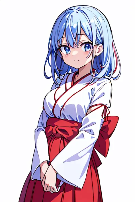 highest quality　high resolution　 {red too:1.35},シンプルなshrine maiden服　shrine maiden服　(white background white groundless background...