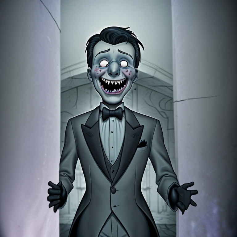 Cartoon, Victor, a tormented ghost trapped within the walls of Nightmares Laughter, had once been a dashing gentleman overwhelmed by a tragic love story.