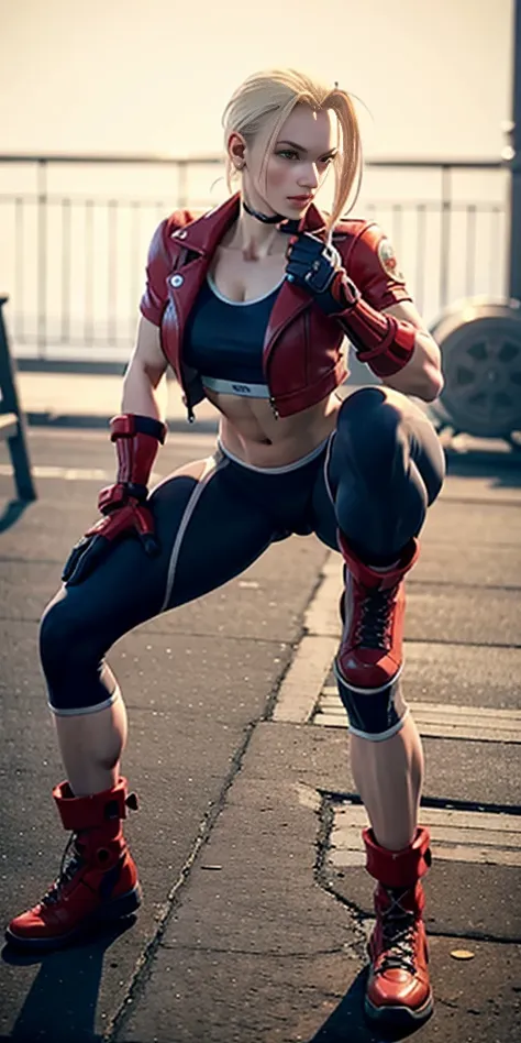 cammy white, full body squatting