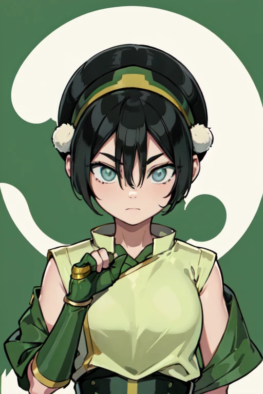 female,toph beifong,thic thights,oiled up,detailed body and face,masterpiece ,illustration