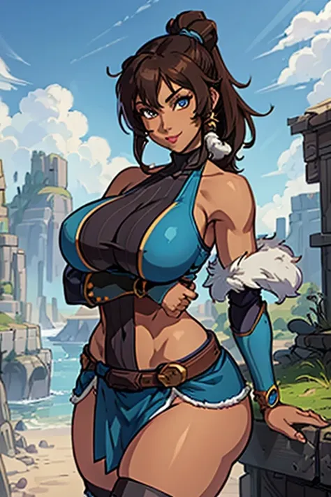 1girl, (solo:1.2), (looking at viewer:1.5), (interesting pose:1.2), (dynamic pose:1.2), (huge breasts:1.2), (happy:1.1), (cowboy shot:1.3), (curvy:1.4), wide hips, slender waist
houtengeki, soft shading, (masterpiece:1.3), (best quality:1.3), (perfect anat...