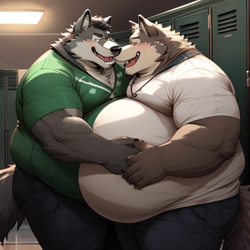 Obese, Chubby , male , furry, fluffy, salivating , wet,  kissing , Hug , climaxing face , clothes, wet clothes, sexual, duo daddy boss wolf, fat, big ass, fat butt, obese fat belly, big belly, obese belly, hugging with love, Grab belly fat.
(Extremely Roma...