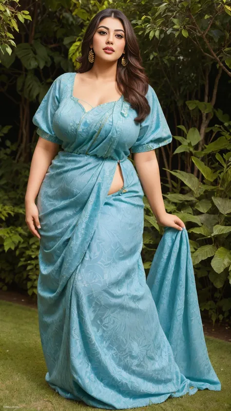 madhubala indian beautiful actress sexy curvy plus size model woman standing in garden daydream”on the grass, gazing up at the s...