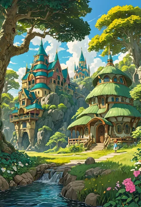 anime realism, game "Ni no Kuni 2：Revenant Kingdom", Studio Ghibli Style, outdoors, by Alvar Aalto, best quality, masterpiece, very aesthetic, perfect composition, intricate details, ultra-detailed