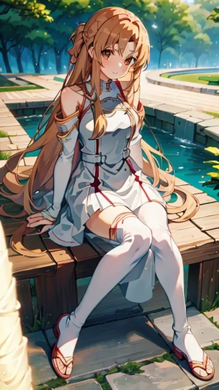 Asuna de Sword Art Online con vestido de verano y tacones altos