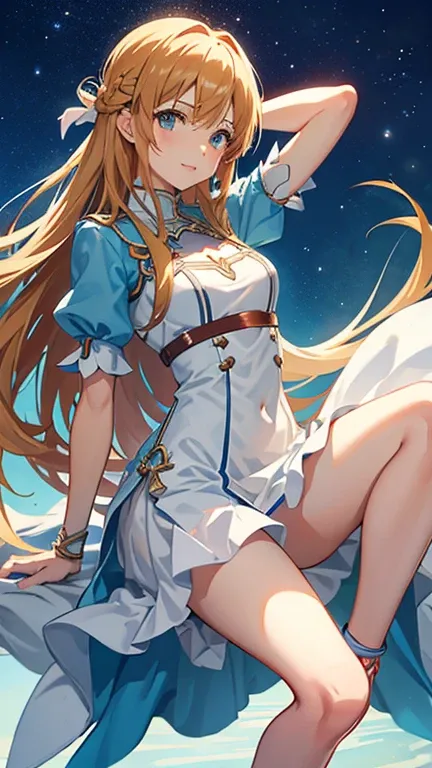 Asuna de Sword Art Online con vestido de verano y tacones altos