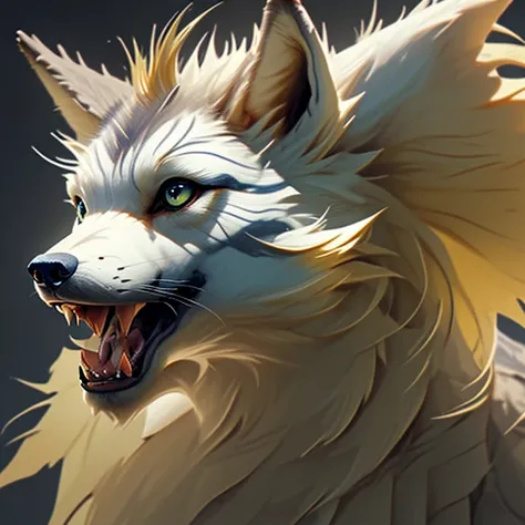 Wolf dragon,animal, hybrid,blonde