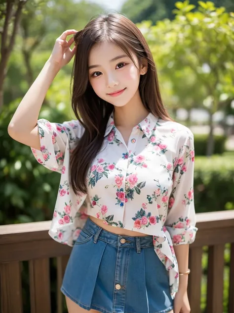 (masterpiece,highest quality,超A high resolution),  (((Very beautiful 12 year old girl))), pretty girl、China Travel、((Hongkong))、smile、 Outdoor、Super cute face, Glossy lips, Double eyelids on both eyes, Natural Makeup, Long eyelashes, Shiny and smooth light...