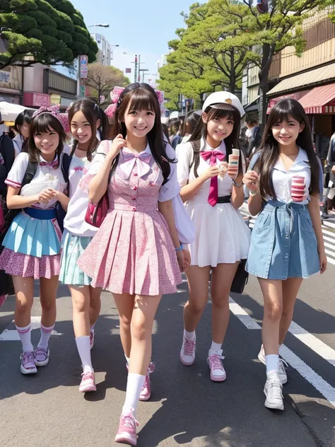 High school girls in Harajuku, Japan、Looks like a lot of fun、Everything sparkles、Beautiful scenery、Cute girl、