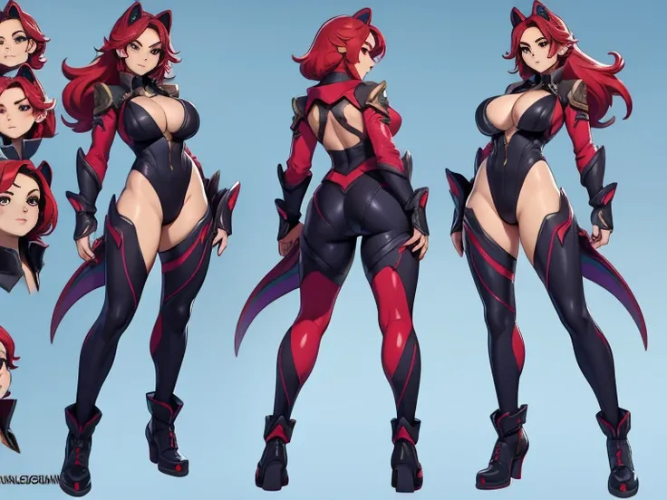 3D, Female original character action reference sheet adoptable, Full body, Huge legs, Huge Breasts, action pose, highly detailed Beautiful face, 