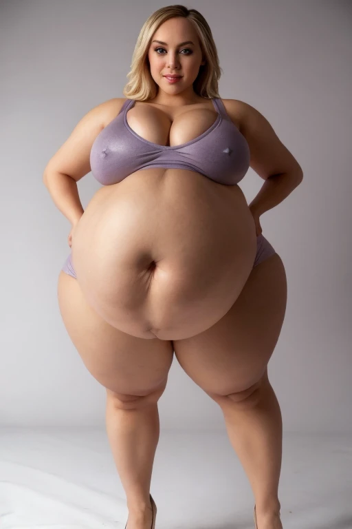 ((alexis texas)) wearing lilac crop top and lilac miniskirt. Imagen de cuerpo entero , tendencias en Artstation, sharp focus, Foto de estudio, Detalles intrincados, Altamente detallado, curvy body, plump body, huge big ass, thick body, curvy body type, vol...