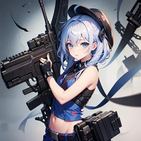 Pretty machine gun girl