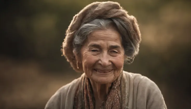 Smiling old woman、Creepy、