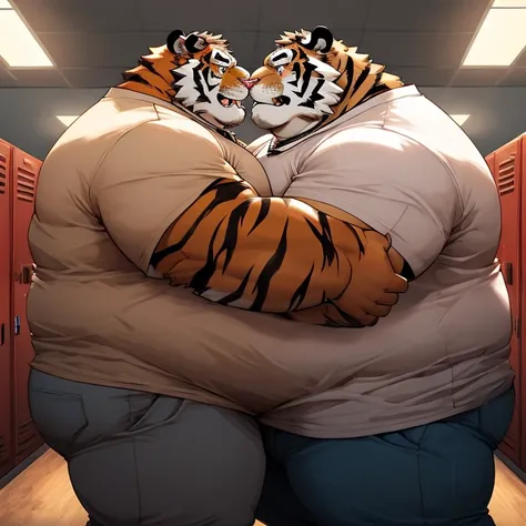 Obese, Chubby , male , furry, fluffy, salivating , wet,  kissing , Hug , climaxing face , clothes, wet clothes, sexual, duo daddy boss tiger, fat, big ass, fat butt, obese fat belly, big belly, obese belly, hugging with love, Grab belly fat.
(Extremely Rom...