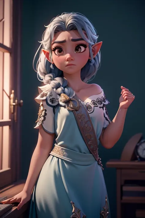 ElFgirl Highly detailed CG unity 8k wallpaper, tiro de estilo, Complejo, Alto detalle, dramatic, Highest quality film still image, Muy detallado, Obra maestra, mejor calidad, character design, Elsa, Elsa From Frozen, (( estilo oscuro)), estilo de renderiza...