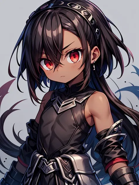 masterpiece high res, high definition, (((dark skin tone))),dark skin male, dark skin, cute shota,red eyes, black hair accessory...