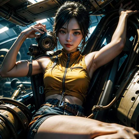 The story of one female aircraft mechanic。She is very attractive and beautiful。She is a beautiful woman who is so cute and sexy that it&#39;s hard to believe she&#39;s 32 years old.。I usually wear khaki green overalls at work.、Wearing brown leather boots, ...