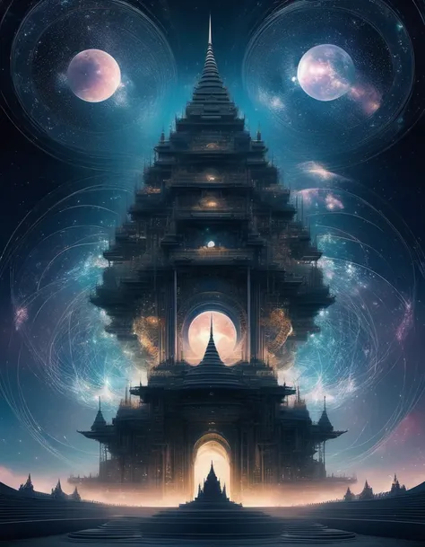 Magic Dream Castle, Sacred geometry, Clear focus, Floating Ghost Mage, Heaven and earth collapsed, Mobius strip, Black Hole, Lots of meteorites floating, Combination Magic Circle, call, The transformation of material and immaterial, Kim Sik, and other comp...