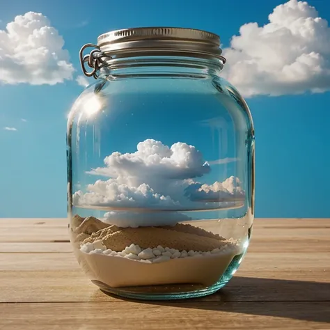 CARTOON of a jar of clouds