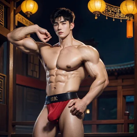 Chinese Men God, Mythology, Chinese odyssy, Handsome,, Topless, strong  Muscles Athlete body, top up Frame, Sexy, Professional Lighting, , Chinese Heaven Background, Bulge string  Underwear, naked Warrior , God of handsome, naked  Male, , Seduce, Sex Appea...