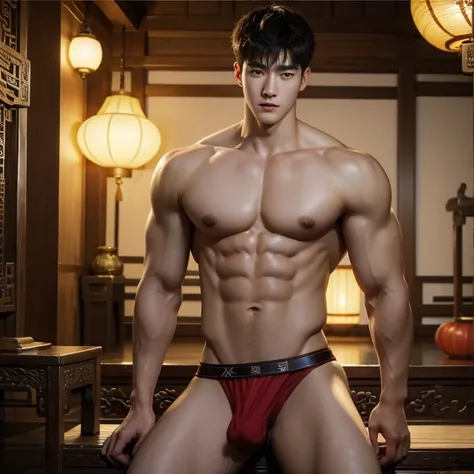 Chinese Men God, Mythology, Chinese odyssy, Handsome,, Topless, strong  Muscles Athlete body, top up Frame, Sexy, Professional Lighting, , Chinese Heaven Background, Bulge Underneathe Underwear, naked Warrior , God of handsome, naked  Male, , Seduce, Sex A...