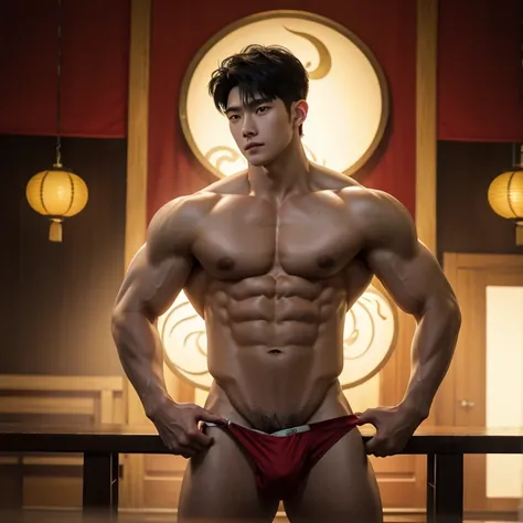 Chinese Men God, Mythology, Chinese odyssy, Handsome,, Topless, strong  Muscles Athlete body, top up Frame, Sexy, Professional Lighting, , Chinese Heaven Background, Bulge Underneathe Underwear, naked Warrior , God of handsome, naked  Male, , Seduce, Sex A...