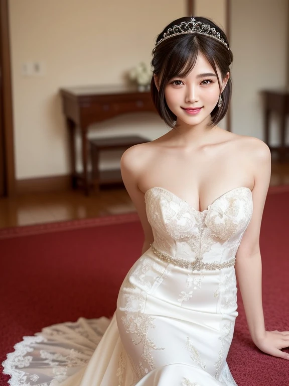 (highest quality:1.5)、(Realistic:1.5)、(1 person:1.5)、(Medium Shot:1.5)、Very detailed、High resolution、8k wallpaper、、Small breasts、Natural color lips、Cute Smile、Japanese women、20-year-old girl、Beautiful and elegant face、Perfect and beautiful face、Large, bala...