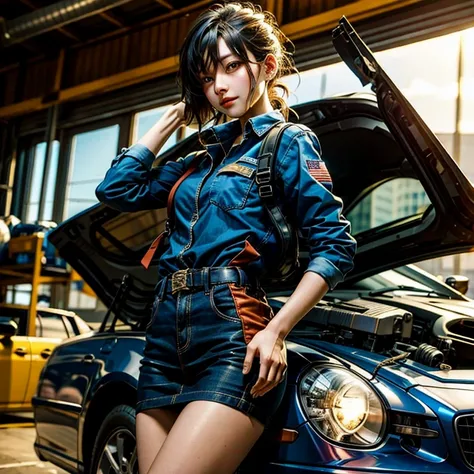 The story of one female aircraft mechanic。She is very attractive and beautiful。She is a beautiful woman who is so cute and sexy that it&#39;s hard to believe she&#39;s 32 years old.。I usually wear khaki green overalls at work.、Wearing brown leather boots, ...