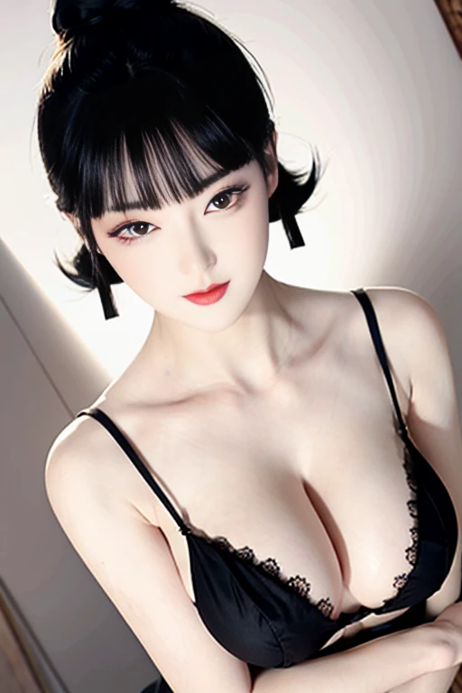 Narrow eyes, 1 girl, all white, expressionless, bob, bob, forehead, relief, black hair, bob, solo, cowgirl, ((voluptuous breasts)), narrow slit eyes, black eyes, sparkling light eyes, black hair, Gloves, dress, luxurious jewelry, earrings, sharp eyes, elbo...