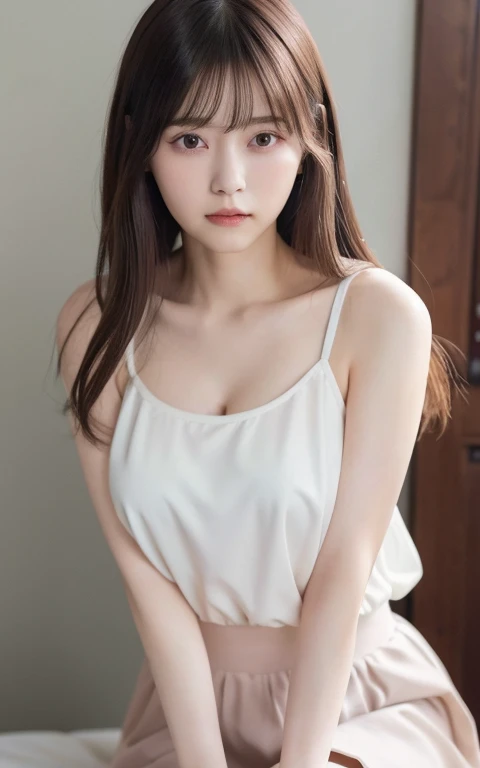 masterpiece, highest quality, 8k,Ultra-high resolution、Head to knee photo、 20th Generation, Large Breasts, cute, alone, sad, cute, Girlish, cute、Delicate girl, Pure beauty,  RAW Photos, Professional photography, Soft Light, Professional Lighting, Backlight...