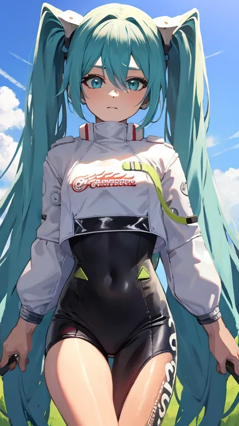 Racing miku, vista de frente, vista de corpo inteiro